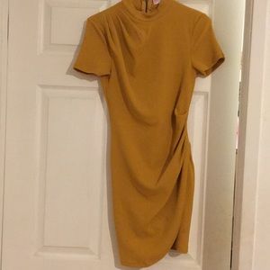 Mustard dress.